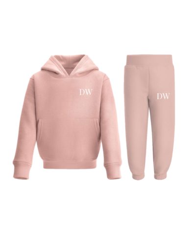 Itty Bitty Limited Edition Girls Pink & Rose Gold Sparkle Personalised Hooded Tracksuit