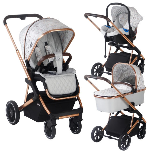 Dani Dyer Rose Gold Marble Travel System