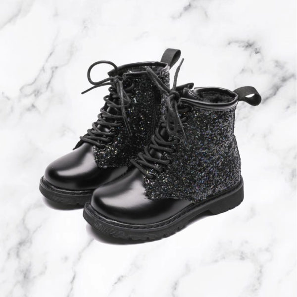 Itty Bitty Black Sparkle boots