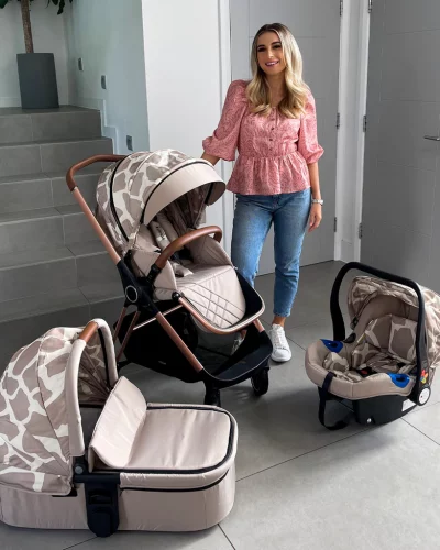 Dani Dyer Rose Gold Giraffe Travel System