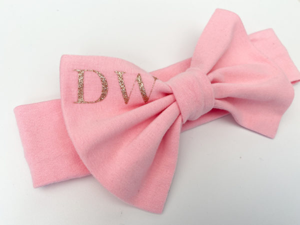 Itty Bitty Pink Personalised Bow Headband