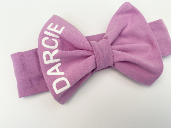 Itty Bitty Purple Personalised Bow Headband - Image 2