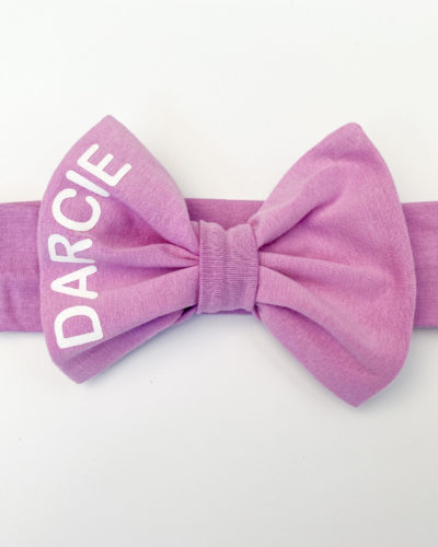 Itty Bitty Purple Personalised Bow Headband