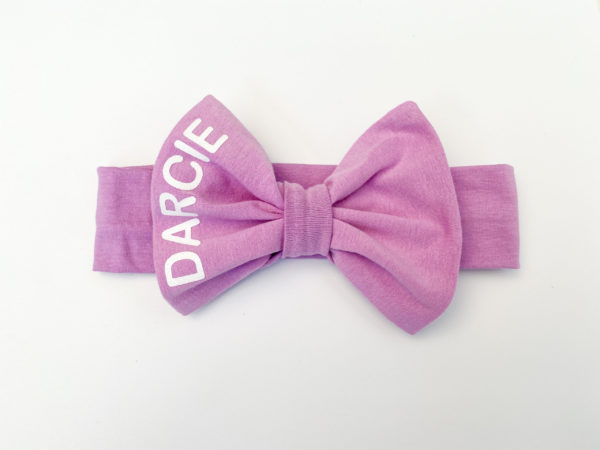 Itty Bitty Purple Personalised Bow Headband