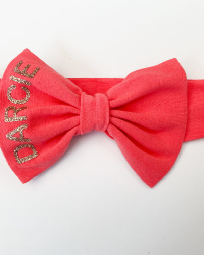 Itty Bitty Coral Personalised Bow Headband
