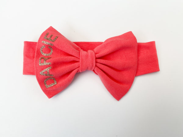 Itty Bitty Coral Personalised Bow Headband