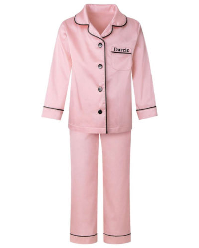 Itty Bitty Princess Pink Personalised Satin Pyjama Set