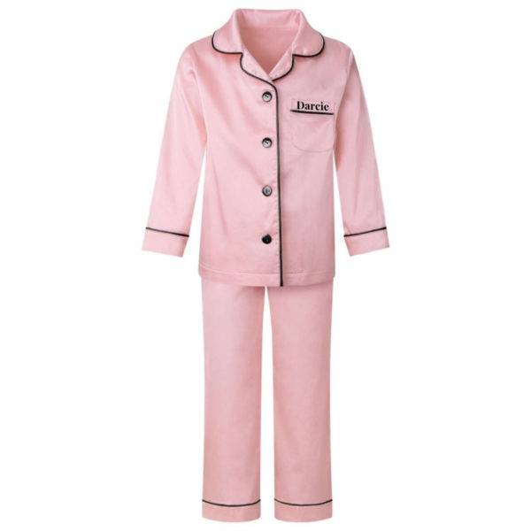 Itty Bitty Princess Pink Personalised Satin Pyjama Set