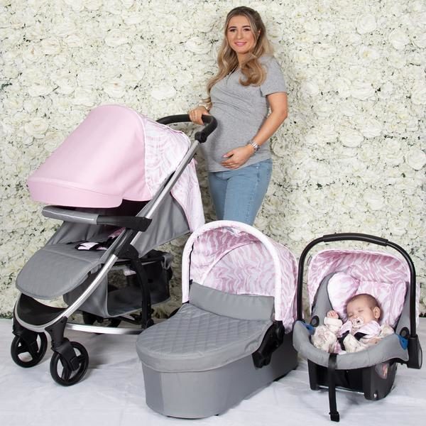 Dani Dyer MB200 Pink & Grey Travel System