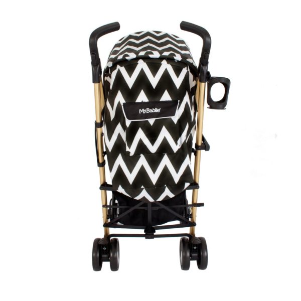 My Babiie MB51 Black and Gold Chevron Stroller Pushchair Buggy