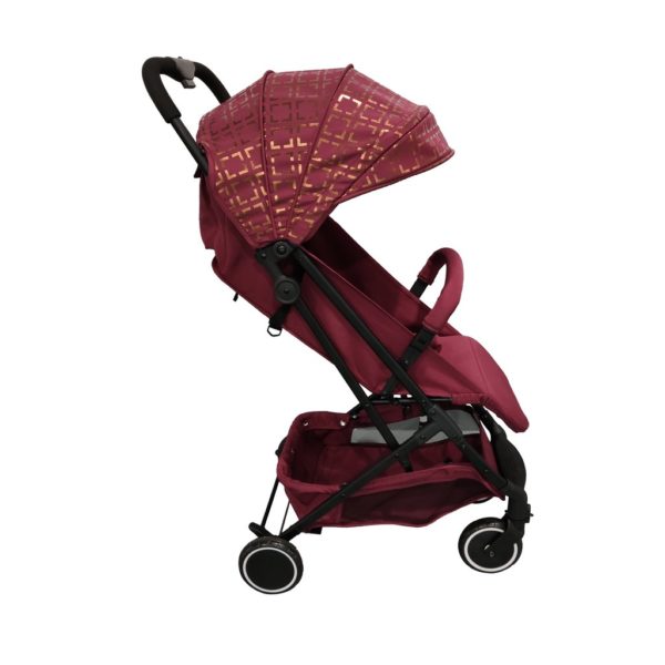 Snooki Burgundy Gold Compact Stroller