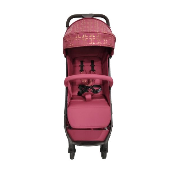 Snooki Burgundy Gold Compact Stroller