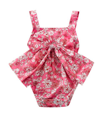 Itty Bitty Pink Statement Bow Romper