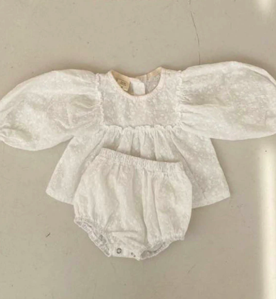 Itty Bitty Limited Collection White Puff Sleeve Set