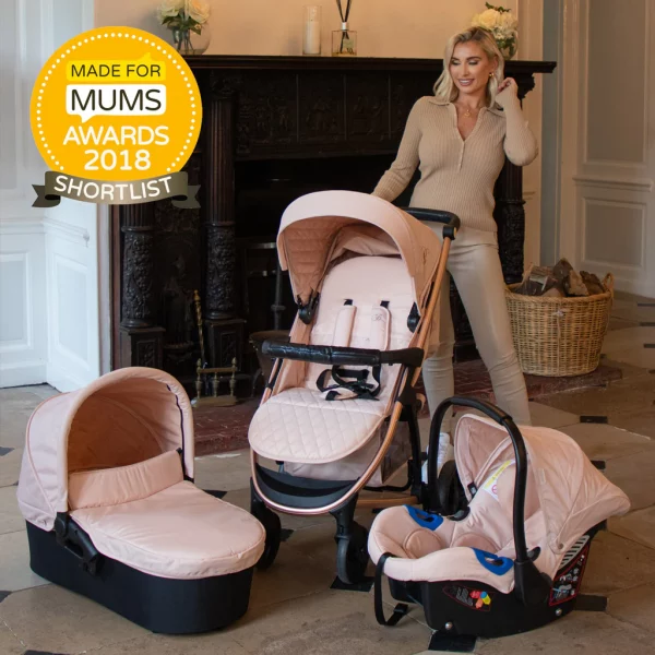 My Babiie Billie Faiers MB200+ Rose Gold and Blush Pink Travel System