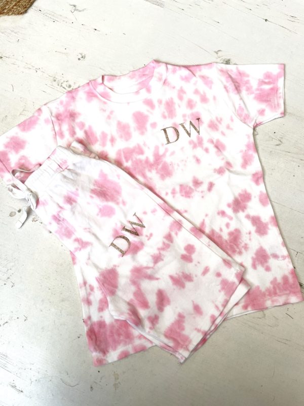Itty Bitty Personalised Tie Dye Pink Summer Set - Image 3