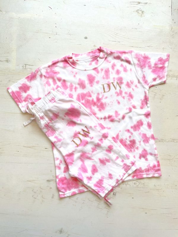 Itty Bitty Personalised Tie Dye Pink Summer Set