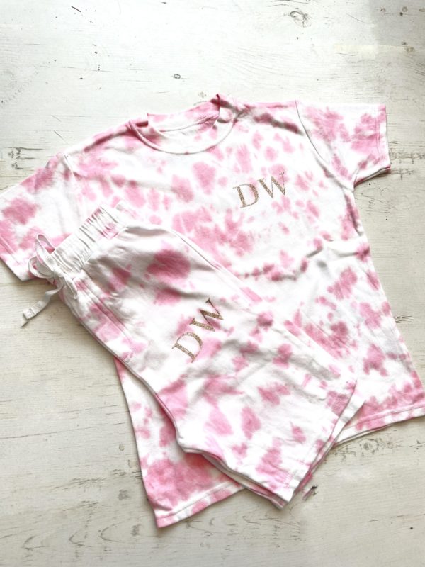 Itty Bitty Personalised Tie Dye Pink Summer Set