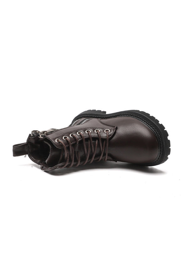 Itty Bitty Autumn Brown Double Zip Boots