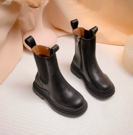 Itty Bitty Black Chunky Chelsea Boots | Itty Bitty