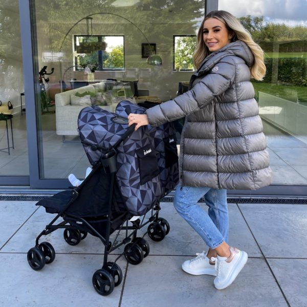 Dani Dyer Black Geometric Double Stroller