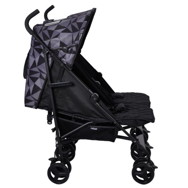 Dani Dyer Black Geometric Double Stroller