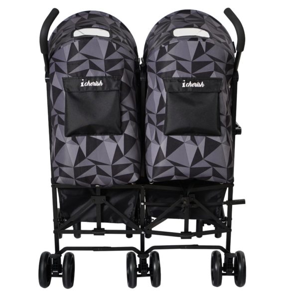 Dani Dyer Black Geometric Double Stroller