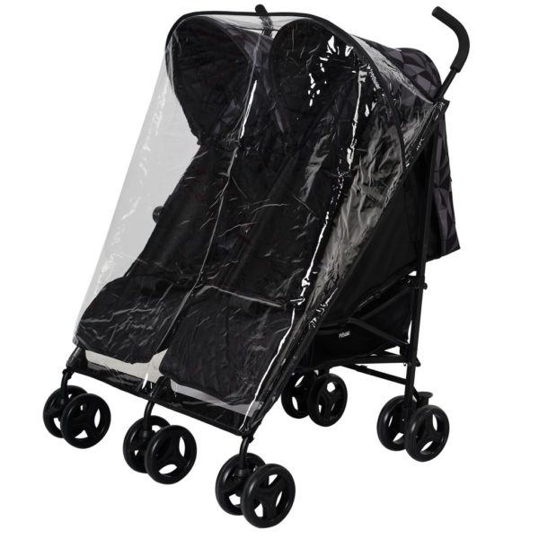 Dani Dyer Black Geometric Double Stroller