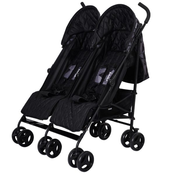 Dani Dyer Black Geometric Double Stroller