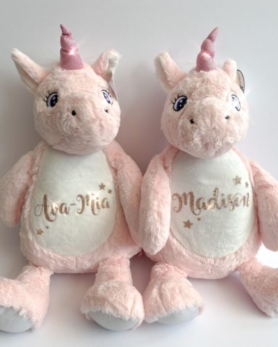 Itty Bitty Personalised Unicorn Teddy/Pyjama Case
