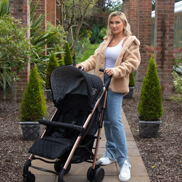 Billie Faiers MB51 Rose Gold Black Quilted Stroller