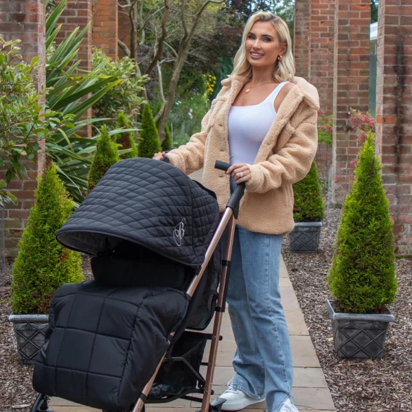 Billie Faiers MB51 Rose Gold Black Quilted Stroller