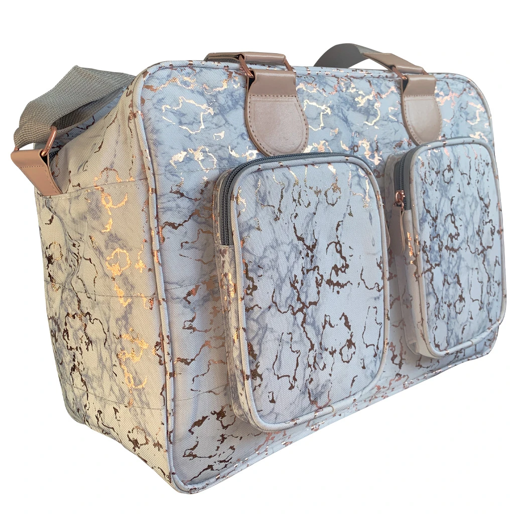 Dani Dyer Metallic Rose Gold Marble Deluxe Changing Bag Itty Bitty