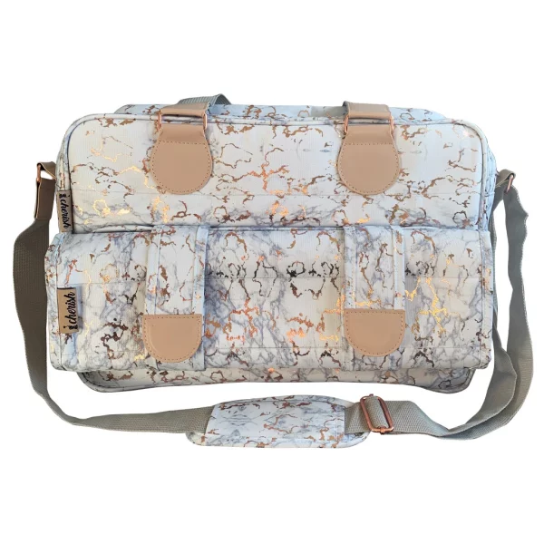 Dani Dyer Metallic Rose Gold Marble Deluxe Changing Bag - Image 6