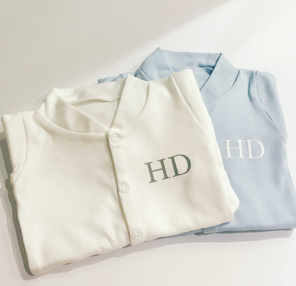 Itty Bitty Personalised Initial White Sleepsuit - Image 2