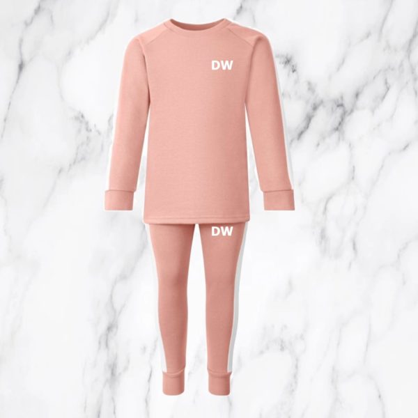 Itty Bitty Dusty Pink Side Panel Rose Gold Sparkle Personalised Tracksuit