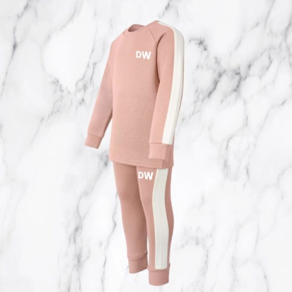 Itty Bitty Dusty Pink Side Panel Rose Gold Sparkle Personalised Tracksuit