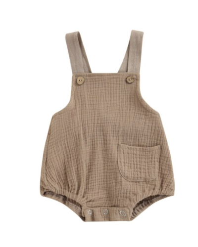 Itty Bitty Beige Strapless Romper