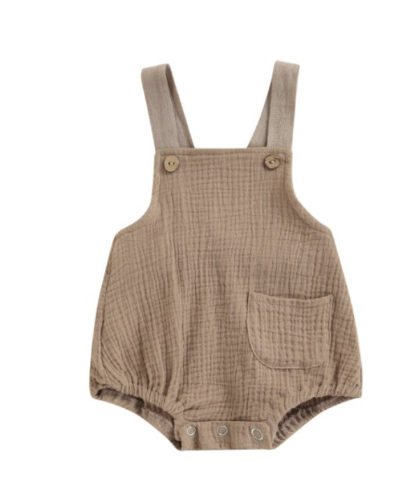 Itty Bitty Beige Strapless Romper