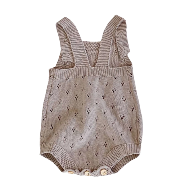 Itty Bitty Grey Knitted Romper - Image 2