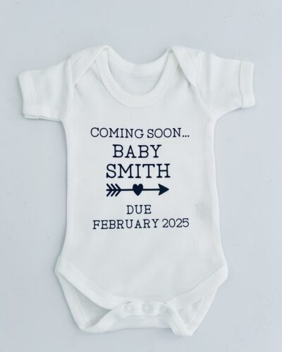 Itty Bitty Personalised Baby Announcement Romper
