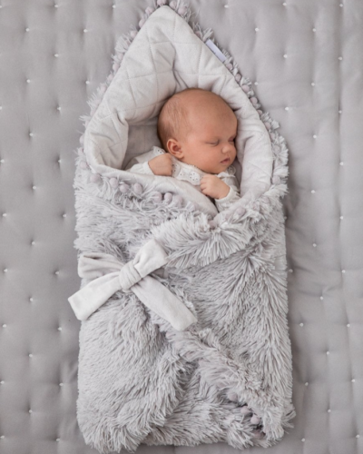 BIZZI GROWIN BABY BLANKET - WHISPER GREY - KOOCHIWRAP