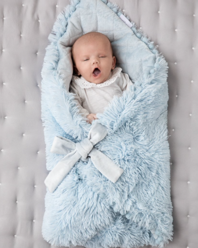 BIZZI GROWIN BABY BLANKET - POWDER BLUE - KOOCHIWRAP