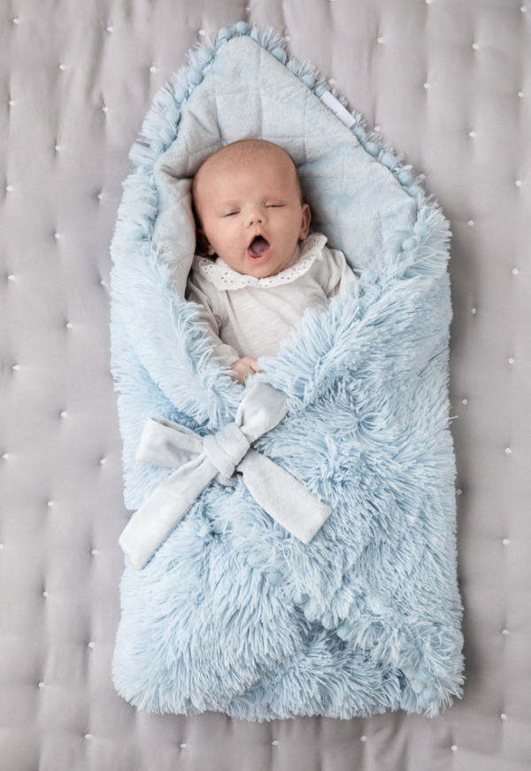 BIZZI GROWIN BABY BLANKET - POWDER BLUE - KOOCHIWRAP