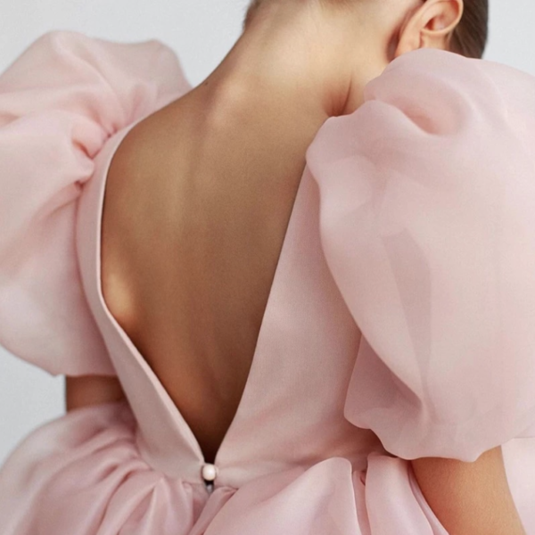 Itty Bitty Pink Puff Sleeve Tutu Dress - Image 2