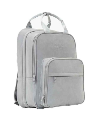 BIZZI GROWIN BABY TRAVEL CRIB CHANGING RUCSAC - VEGAN LEATHER WHISPER GREY - RUCPOD ®