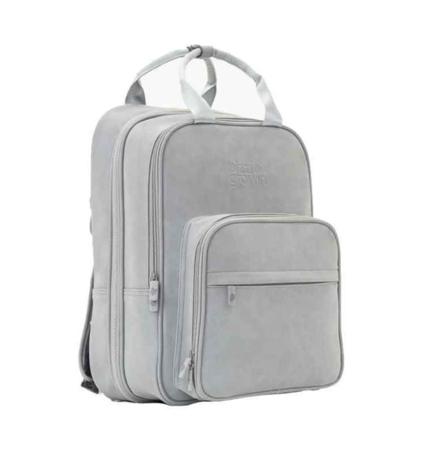 BIZZI GROWIN BABY TRAVEL CRIB CHANGING RUCSAC - VEGAN LEATHER WHISPER GREY - RUCPOD ®
