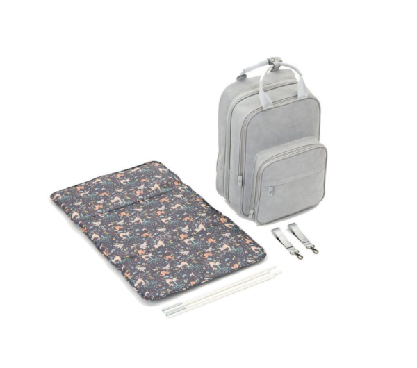 BIZZI GROWIN BABY TRAVEL CRIB CHANGING RUCSAC - VEGAN LEATHER WHISPER GREY - RUCPOD ® - Image 6