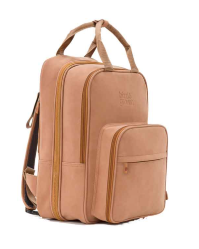 BIZZI GROWIN BABY TRAVEL CRIB CHANGING RUCSAC - VEGAN LEATHER PORCINI - RUCPOD ®