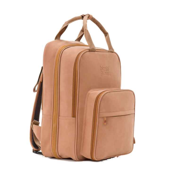 BIZZI GROWIN BABY TRAVEL CRIB CHANGING RUCSAC - VEGAN LEATHER PORCINI - RUCPOD ®